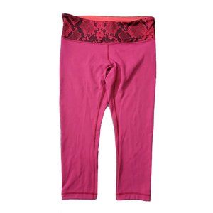 Lululemon Women's 8 Active Reversible Leggings Red Snake Skin Print Capri